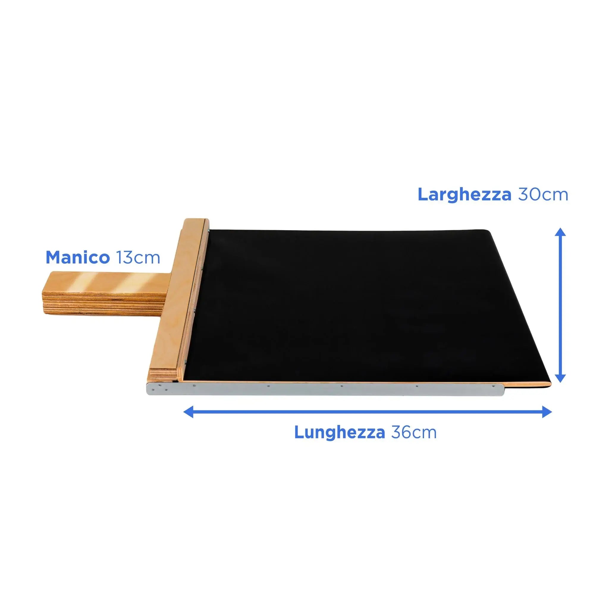 Pala Vesuvius Evolution 30x36cm met zwarte Teflon afdekking en glanzende, waterdichte premium handvat