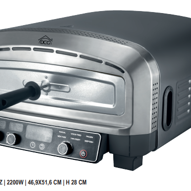 Forno pizza elettrico DCG MB2350 – 450°C, 2200W, pietra refrattaria inclusa, 6 programmi