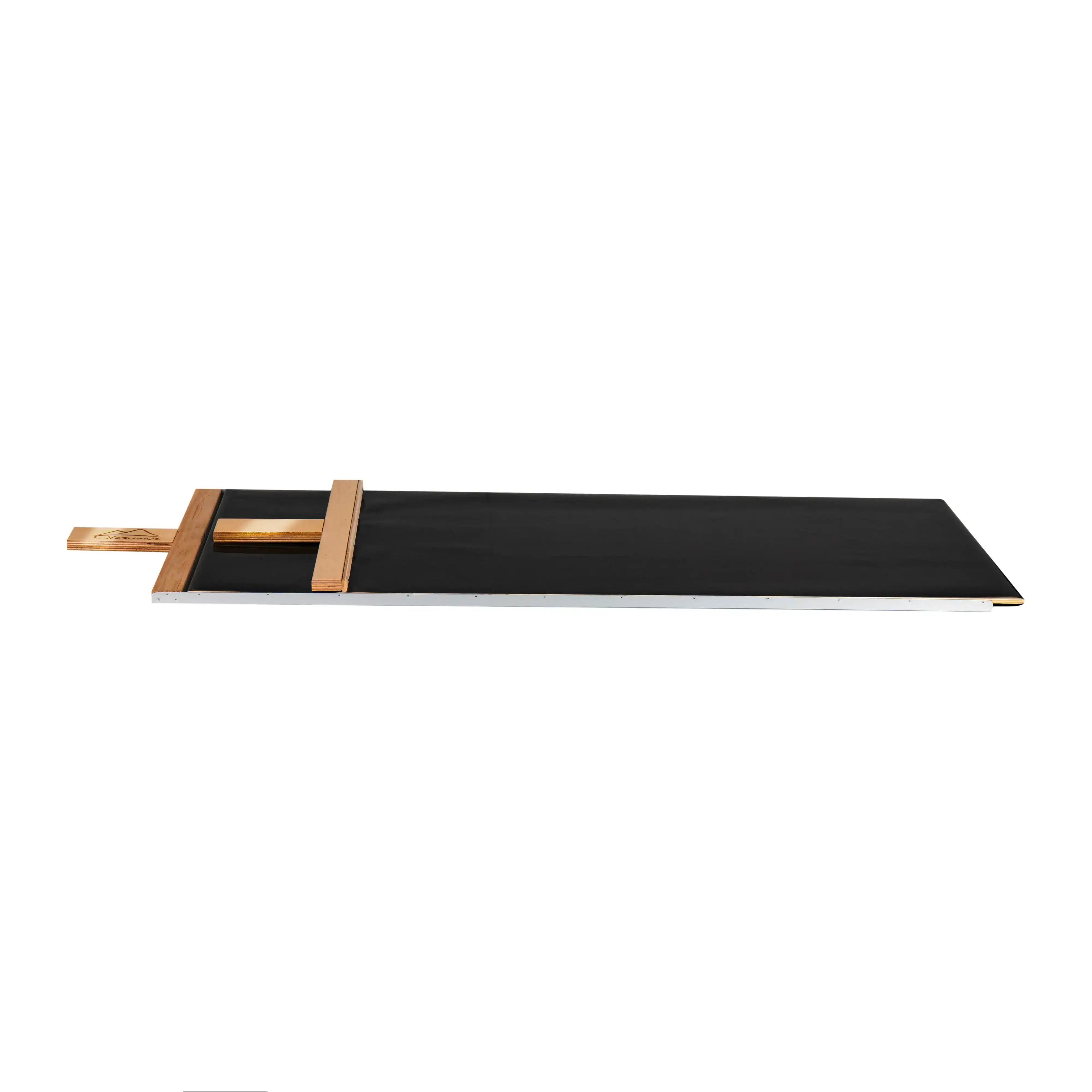 Details van de aanpasbare Vesuvius Evolution schop van 100 cm met zwarte teflon doek
