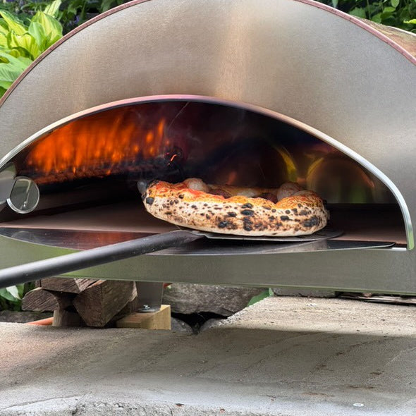 Forno Pizza Party Ispirazione Grande rame antico, dettaglio bocca e piano cottura in biscotto 60x70cm