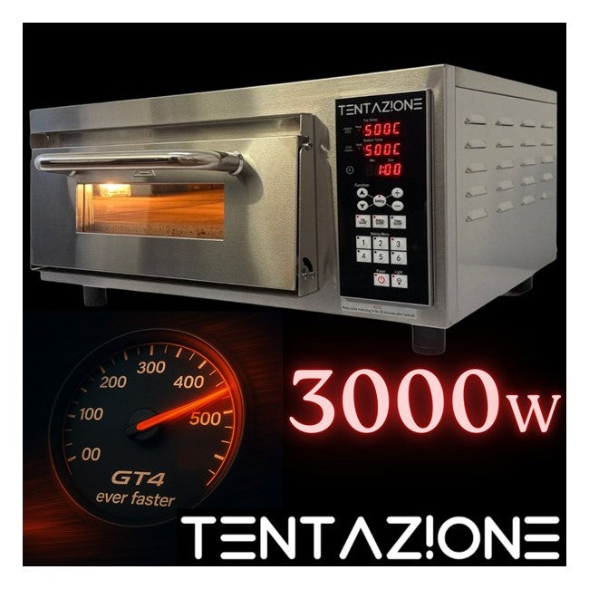 Pizza Party Tentazione MAX GT4 – forno elettrico digitale 3000W 500°C, tecnologia GT4 ever faster