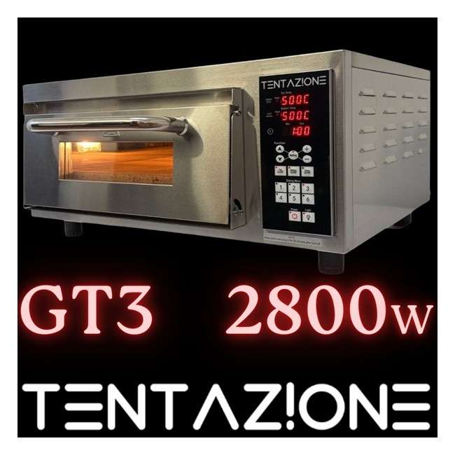 Pizza Party Tentazione MAX GT3 – digitale elektrische oven 2800W 500°C, vooraanzicht met display