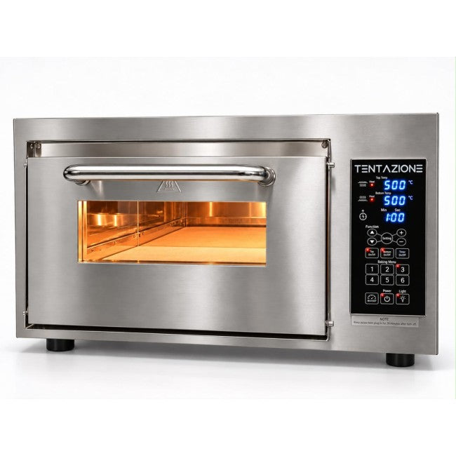 orno elettrico per pizza Tentazione TOO GT7 in acciaio inox con display digitale e camera di cottura illuminata