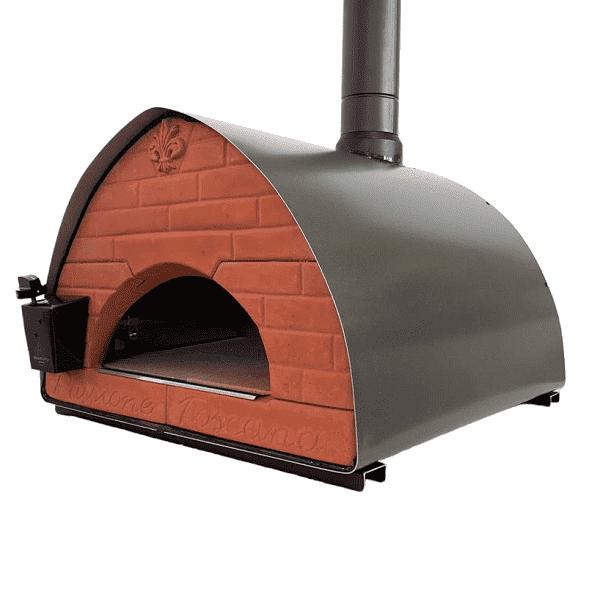 Pizza Party-oven van Bollore met stenen ondergrond op witte achtergrond, zijaanzicht