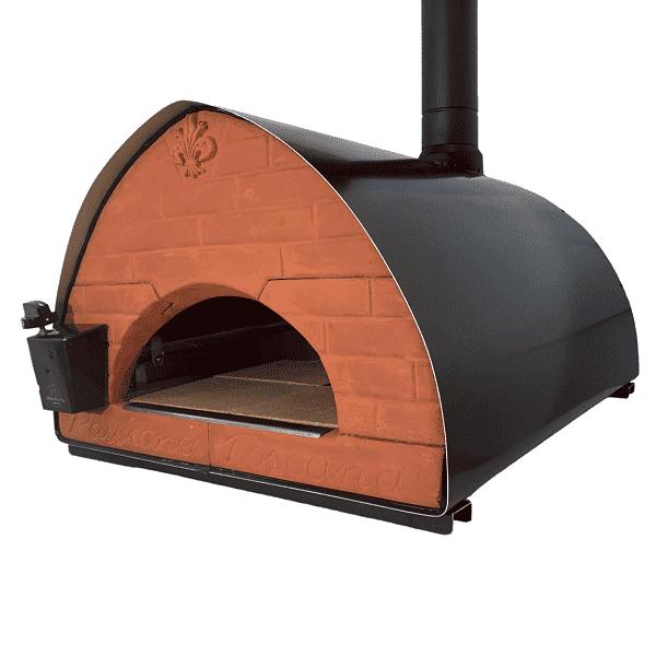 Pizza Party Oven Bollore geweerloop in de tuin met een aangestoken gasbrander