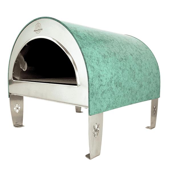 Gasgestookte pizzaoven Pizza Party Ardore in aquamarijnkleur – bakoppervlak 40x40cm voor napolitaanse pizza's, geschikt voor buitengebruik