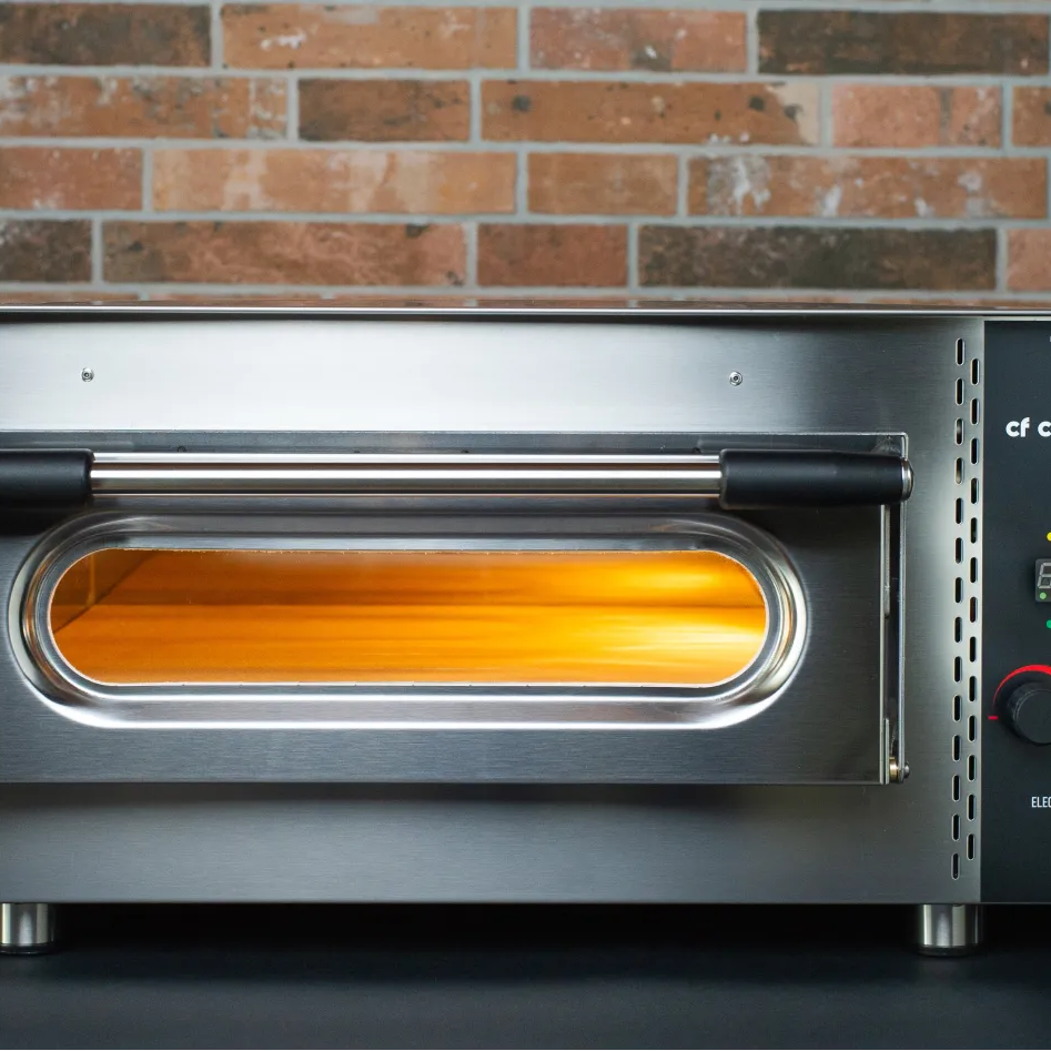 Forno pizza CF Calory CF62E – vista frontale, acciaio inox, porta in vetro temperato