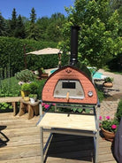 Détail des dimensions du support avec roues Pizza Party pour four Pizzone Passione 70x90